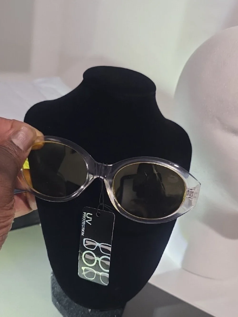 Clear Frame Sunglasses with Yellow Lenses